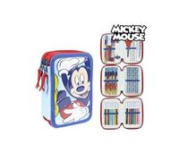 CERDÁ LIFE'S LITTLE MOMENTS Pochette à crayons triple Giotto Mickey Mouse (43 pcs) Bleu