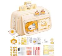 Pencil Case With Supplies | Cheese Cat Design High Capacity Stationery Set