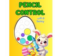 Pencil control with a bunny. Help the cute bunny and decorate Easter eggs: Easy patterns for children to support learning to write.