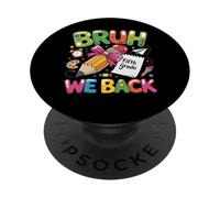 Pencil Crayon First Day of School Bruh We Back Fifth Grade PopSockets PopGrip Adhésif