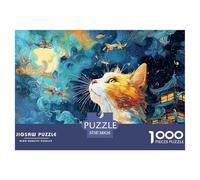 Pencil Drawing A Feline 1000 Pcs Carton Premium Coffret De Puzzles Cute Feline Stimulant Et Éducatif Jeu Familial Puzzles As Birthday Gifts 38x26cm/1000pcs
