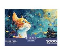Pencil Drawing A Feline 1000 Pièces Carton Premium Coffret De Puzzles Kitty Anti-Stress Défi Unique Puzzles As Birthday Gifts 38x26cm/1000pcs