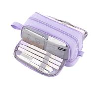 Pencil Pouch Big - Large Capacity School Pen Case With 4 Compartments, Portable Stationery Organizer Bag, Durable Zipper Storage Holder For Pens, Markers, Erasers And Supplies | Classroom Office Trave