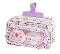 Pencil Pouch, Pencil Bag, Capybara Pencil Pouch, Wide Opening Multi-Layer Transparent Pen Pouch, Cartoon Cosmetic Bag with Zipper, 8.66x5.51x3.94 Inches for School Supplies, Kids, Teens, and Adults