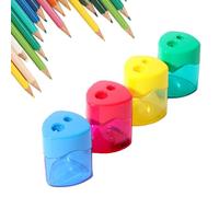 Pencil Sharpeners, Dual Holes Compact Colored Handheld Pencil Sharpener, Pencil Sharpeners Manual, Colored Handheld, for Kids Adults Students School Class Home Office (Triangle*4)