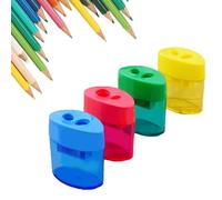 Pencil Sharpeners, Dual Holes Compact Colored Handheld Pencil Sharpener, Pencil Sharpeners Manual, Colored Handheld, for Kids Adults Students School Class Home Office (Oval*4)