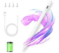 Pencil Stylus Pen For Ipad 2018 To 2023, Compatible With Apple Ipad 10/9/8/7/6th, Mini 6/5th, Air 4/3th, Pro 11/12.9"", 11-Inch A16/Air 11 M3/Air 13 M3, Capacitive Stylus With 4 Tips White