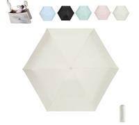 Pencil Umbrella From Japan,Japanese Compact Folding Pocket Parasol with Upf 50+ UV Block,Mini Ultra Lightweight Sun Umbrella for Rain,Handbag,Commute,Beach,Hiking,Outdoor Use，White