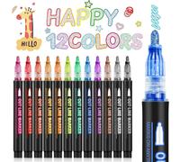 Pencils À Paillettes Magiques Idées Cadeaux De Noël Spéciales:Lot De 12 Marqueurs Magiques Outline Cadeaux D'anniversaire De Noël Adolescents Filles 4-12 Ans Fournitures Artisanales