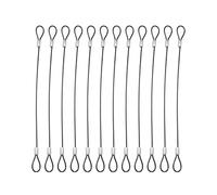 PENCK Lot de 12 câbles de sécurité avec boucles de 20,3 cm - Noir - Petit câble de verrouillage avec revêtement en vinyle - Câble en acier inoxydable pour éclairage de scène, bagages