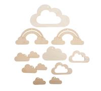 Pend. Bois P.Mobile Petit Nuage,Fscmixcr, Nature, 10 Pces 4,5 - 14cm, 1 Set