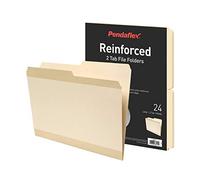 Pendaflex 86221 Lot de 24 chemises de classement renforcées, extra durables, bords renforcés en polyéthylène, format lettre, 1/2 languettes de coupe