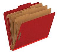 Pendaflex Classification Folders, Standard, 3 intercalaires, Options Attaches, 2/5 Cut Tab, Bleu foncé, Lettre, 10/BX (24096) rouge vif