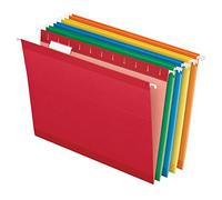 Pendaflex Dossiers suspendus renforcés, format lettre, couleurs assorties, coupe 1/5, onglets et inserts, 25 par boîte (41522AMZ)