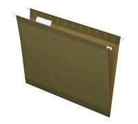 Pendaflex Dossiers suspendus renforcés, format lettre, vert standard, coupe 1/5, avec onglets et inserts, 25/boîte (41521AMZ)