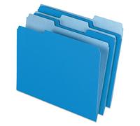 Pendaflex lot de 100 chemises de classement bicolores, format lettre, bleu, coupe 1/3 (152 1/3 BLU)