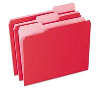 Pendaflex lot de 100 chemises de classement bicolores, format lettre, rouge, coupe 1/3 (152 1/3 RED)