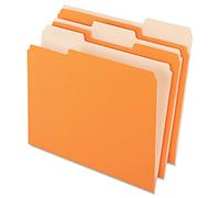 Pendaflex Lot de 100 dossiers de couleur bicolore, format lettre, orange, coupe 1/3, 100 par boîte (152 1/3 ORA)