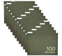 Pendaflex Lot de 100 dossiers suspendus de format lettre - Onglets de coupe 1/5 - Onglets réglables - Dossiers en vrac pour armoire de classement avec onglets - Dossiers manille 21,6 x 27,9 cm