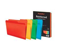 Pendaflex Lot de 24 chemises de classement renforcées, extra durables, bords renforcés, couleurs assorties, format lettre, onglets de coupe 1/3, 24 par paquet (86213)