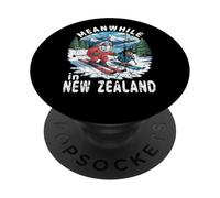 Pendant ce Temps en Nouvelle-Zélande Kiwi Sheep Ski Souvenir d'hiver PopSockets PopGrip Adhésif
