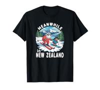 Pendant ce Temps en Nouvelle-Zélande Kiwi Sheep Ski Souvenir d'hiver T-Shirt