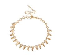 Pendant Charming Necklace for Women&Bohemia Rhombus Metal Ball Choker Necklace Evening Party Women Jewelry for Her,Colour:Golden (Color : Golden)