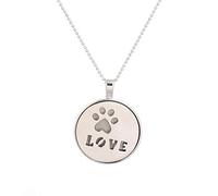 Pendant Charming Necklace for Women&Dog Paw Footprint Chain Round Glow in The Dark Necklace Women Jewelry for Her,Colour:Silver (Color : Silver)