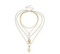 Pendant Charming Necklace for Women&Fashion Multi-Layer Jesus Flower The Cross Choker Necklace Women Jewelry for Her,Colour:Golden (Color : Golden)