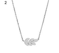Pendant Charming Necklace for Women&Trendy Lady Collarbone Decor Jewelry Elegant Leaf Hollow Chain Necklace for Her,Colour:Silver (Color : Silver)