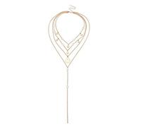 Pendant Charming Necklace for Women&Women Fashion Chain Rhinestone Tassel Multilayer Party Club Necklace for Her,Colour:Silver (Color : Golden)