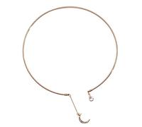 Pendant Choker Rhinestone Women Moon Charm Chain Necklace Jewelry,Colour:Blue (Color : White)
