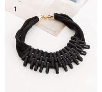 Pendant Elegant Charming Necklace for Women & Fashion Unisex Charm Statement Choker Bib Collar Necklace Jewelry, Best Gift for Her,Colour:Silver&Golden (Color : Black)