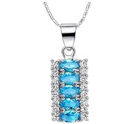 Pendant Elegant Gold Plated Necklace Zirconia Geometric Figure Model,Colour:Colorful Zirconia (Color : Light Blue Zirconia)