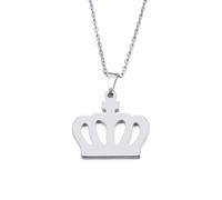 Pendant Elegant Lover's Butterful Crown Gold and Silver Color Necklace Engagement Jewelry,Colour:Silver (Color : Silver)