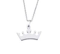 Pendant Elegant Lover's Cartoon Crown Gold and Silver Color Necklace Engagement Jewelry,Colour:Gold-Color (Color : Silver)