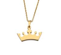 Pendant Elegant Lover's Cartoon Crown Gold and Silver Color Necklace Engagement Jewelry,Colour:Gold-Color (Color : Gold-Color)