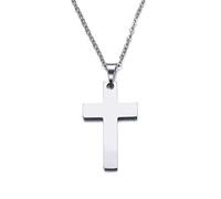 Pendant Elegant Lover's Cross Gold and Silver Color Necklace Engagement Jewelry,Colour:Silver (Color : Silver)