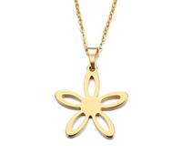 Pendant Elegant Lover's Flower Gold and Silver Color Necklace Engagement Jewelry,Colour:Gold-Color (Color : Gold-Color)