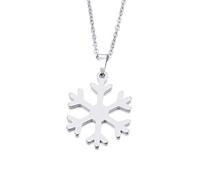 Pendant Elegant Lover's Ice Snowflake Gold and Silver Color Necklace Engagement Jewelry,Colour:Silver (Color : Silver)