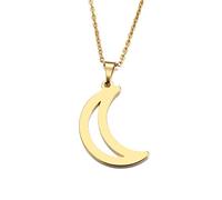 Pendant Elegant Lover's Moon Gold and Silver Color Necklace Engagement Jewelry,Colour:Silver (Color : Gold-Color)