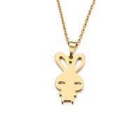 Pendant Elegant Lover's Rabbit Gold and Silver Color Necklace Engagement Jewelry,Colour:Silver (Color : Gold-Color)
