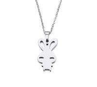 Pendant Elegant Lover's Rabbit Gold and Silver Color Necklace Engagement Jewelry,Colour:Silver (Color : Silver)