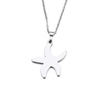 Pendant Elegant Lover's Small Starfish Gold and Silver Color Necklace Engagement Jewelry,Colour:Gold-Color (Color : Silver)