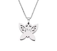 Pendant Elegant Lover's Tattoo Butterfly Gold and Silver Color Necklace Engagement Jewelry,Colour:Silver (Color : Silver)