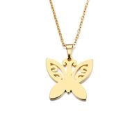Pendant Elegant Lover's Tattoo Butterfly Gold and Silver Color Necklace Engagement Jewelry,Colour:Silver (Color : Gold-Color)