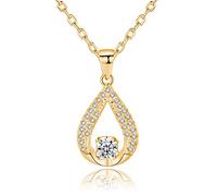 Pendant Elegant White Gold Gold Color Necklace for Womem Cubic Zirconia Party Jewelry for Girls Women Accessories,Colour:02gold (Color : 02gold)
