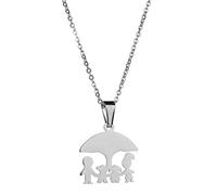 Pendant Family Umbrella Necklace Party Cocktail Banquet Jewelry Gift,Colour:Silver (Color : Silver)