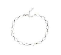 Pendant Hollow Rhombus Women Clavicle Chain Metal Choker Necklace Jewelry Gift,Colour:Golden (Color : Silver)