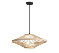 Pendant Lamp, Dining Chandelier Hanging Light Retro Japanese Style Droplight Fixture Industrial Primitive Lighting with Adjustable Cord for Living Room Restaurant(Wooden Color,60cm/23.6i